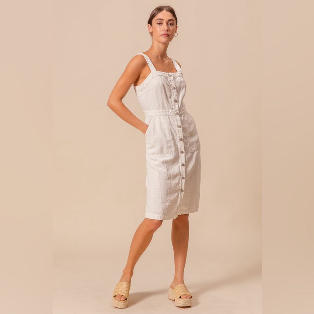SO ME Button Down Pocket Front Pinafore Dress - Picture 8 of 16
